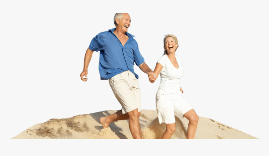 Photo Of A Happy Older Couple On A Beach - Vacation, HD Png Download