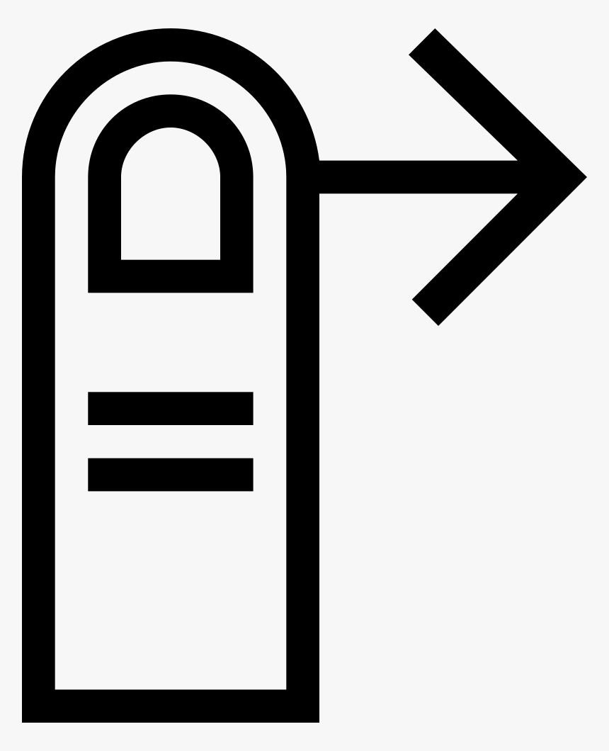 One Finger Swipe Right Gesture Outlined Symbol - Icon, HD Png Download