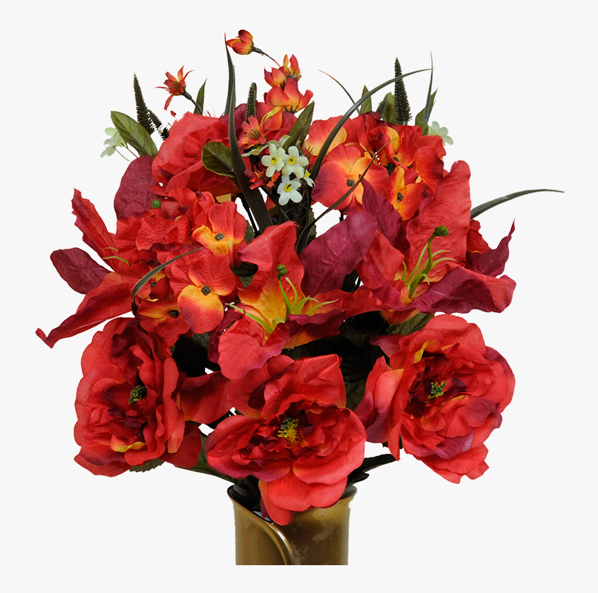 Fire Red Rose & Hydrangea Mix - Bouquet, HD Png Download