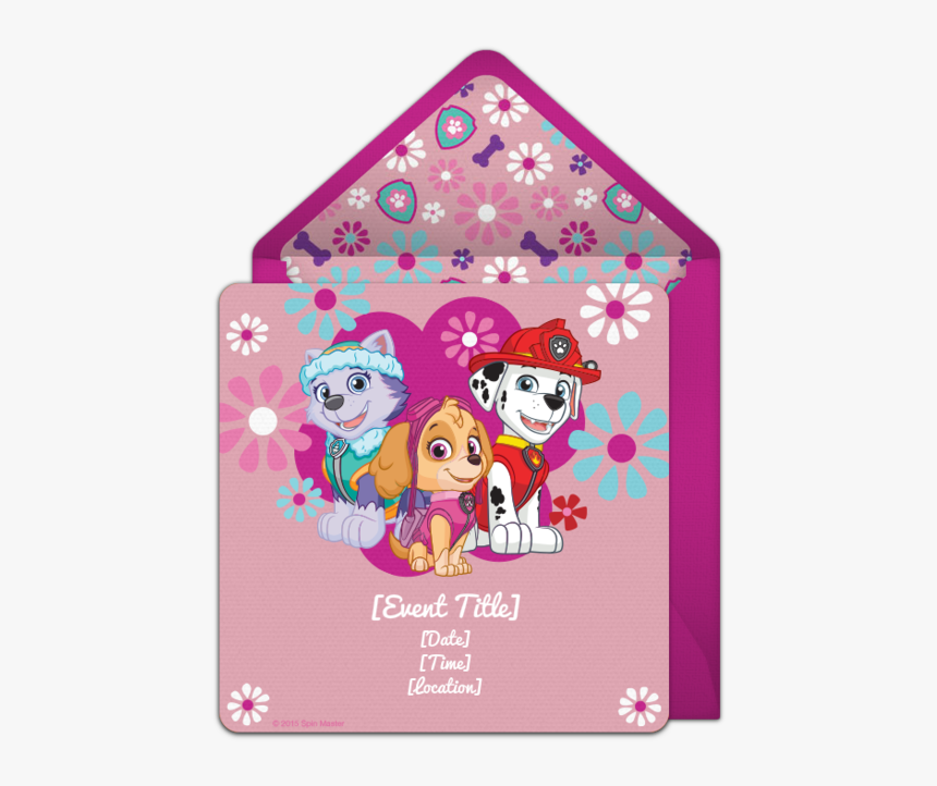 Paw Patrol Invitation Girl, HD Png Download