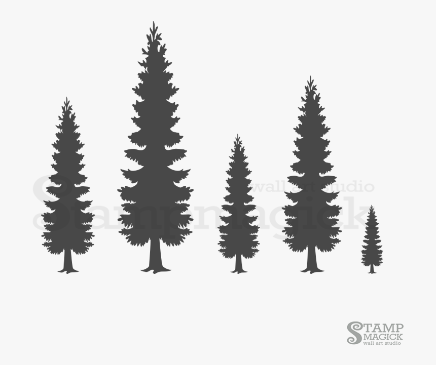 Pine Trees Forest Wall Decal K Stampmagick - Wall Art Christmas Trees, HD Png Download