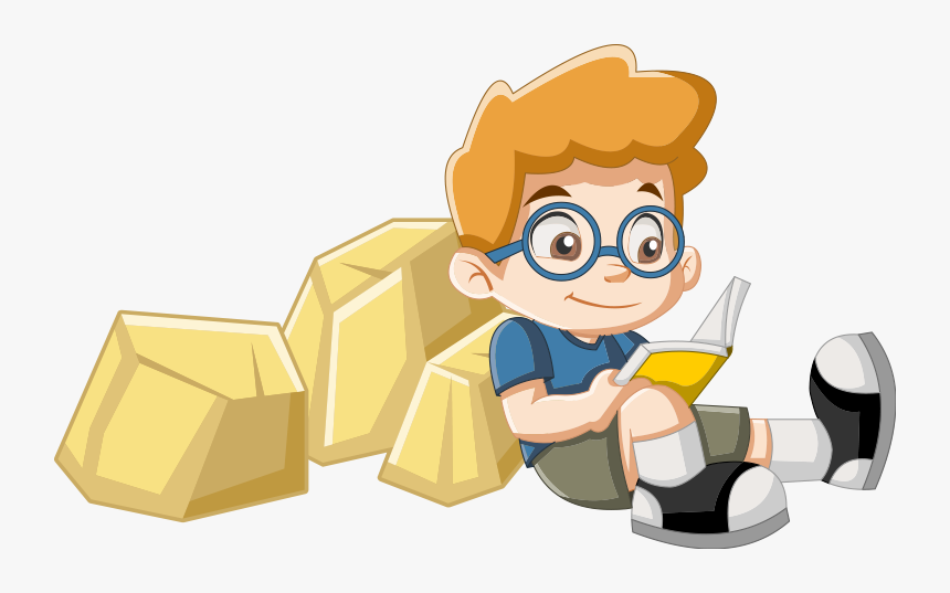 Animated Boy Reading Png, Transparent Png