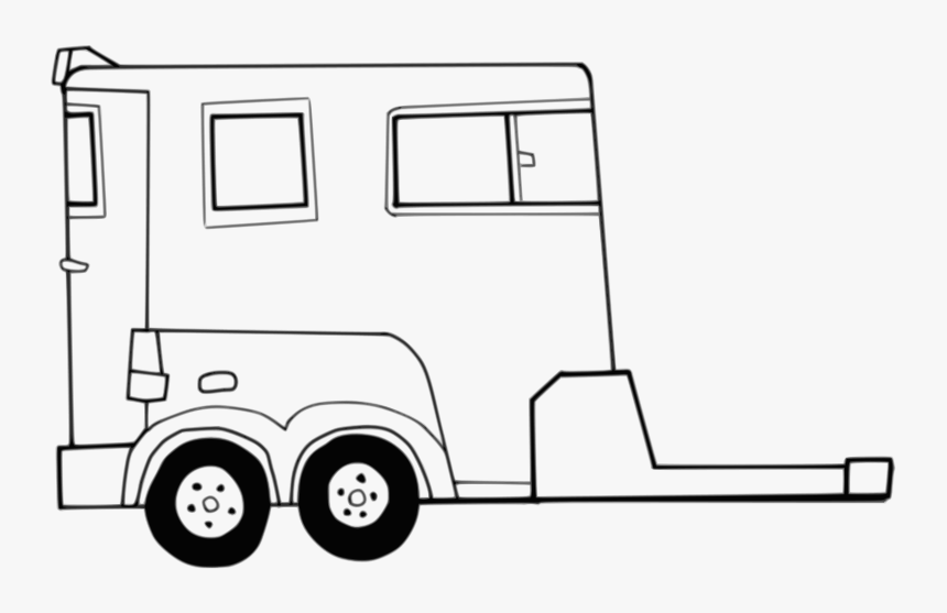 Horse Trailer Horse Trailer Clipart Black And White, HD Png Download