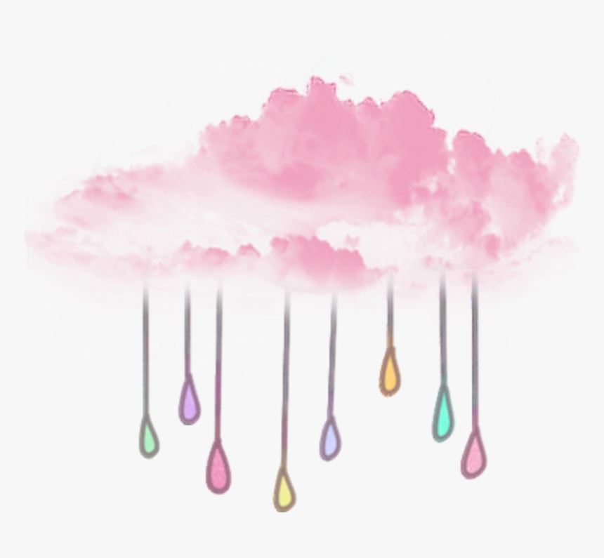 Ftestickers Cloud Pinkcloud Rain Illustration Colorful - Pink Cloud Png Transparent, Png Download