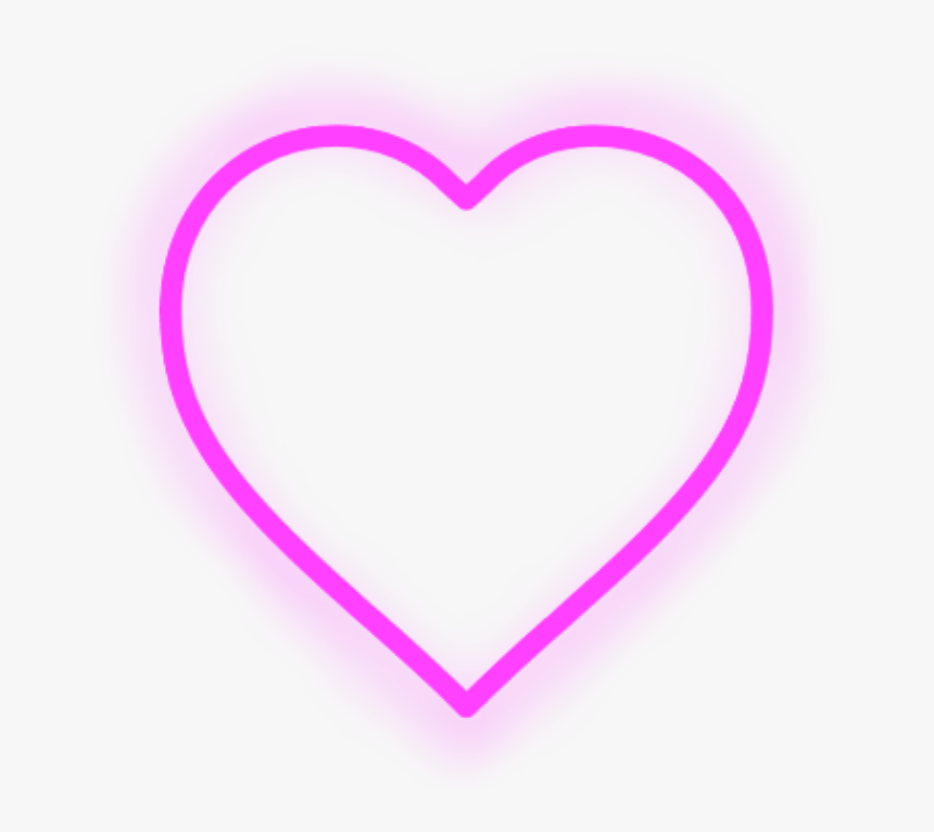 #geometric #heart #neon #border #frame #freetoedit - Heart, HD Png Download