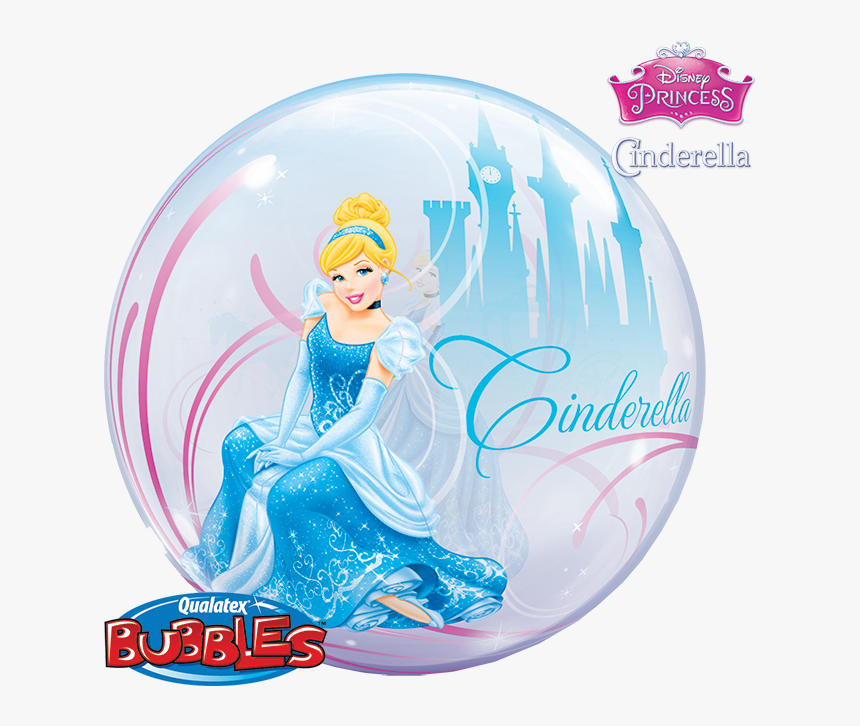 Disney Princess Bubble Balloon Cinderella - Bubbles Balloons Disney Qualatex, HD Png Download