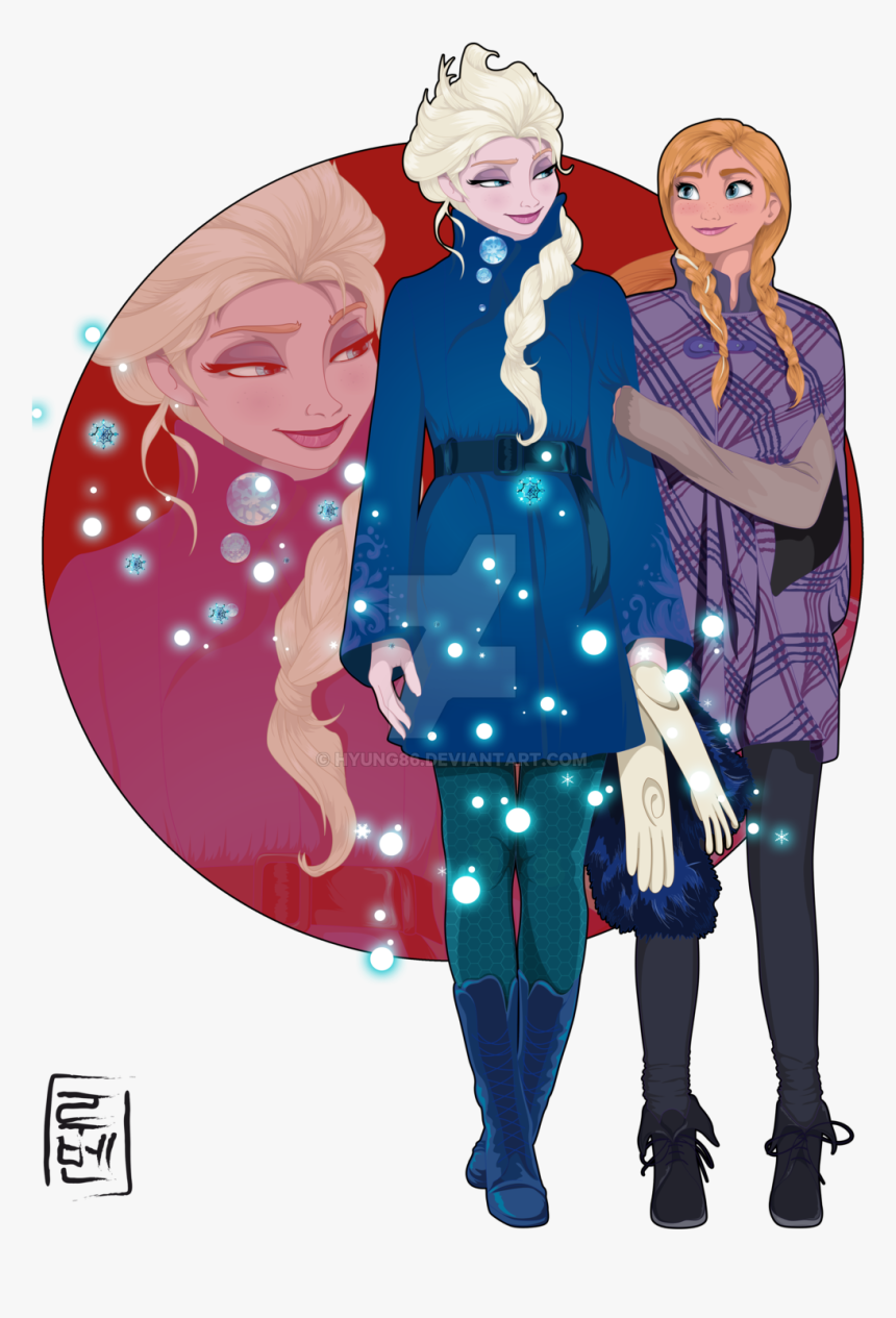 Anna Drawing Sisters - Disney Princess In College, HD Png Download