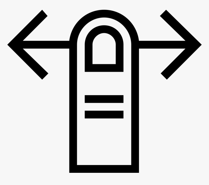 One Finger Horizontal Swipe Symbol Outline Comments - Swap Icon Png, Transparent Png