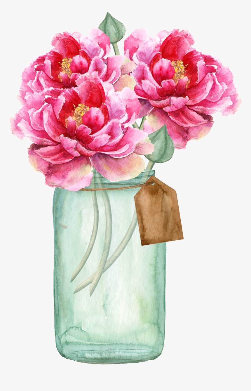 30pcs Beautiful Watercolor Flower Scrapbooking Stickers - Vase Flower For Wedding Invitations, HD Png Download