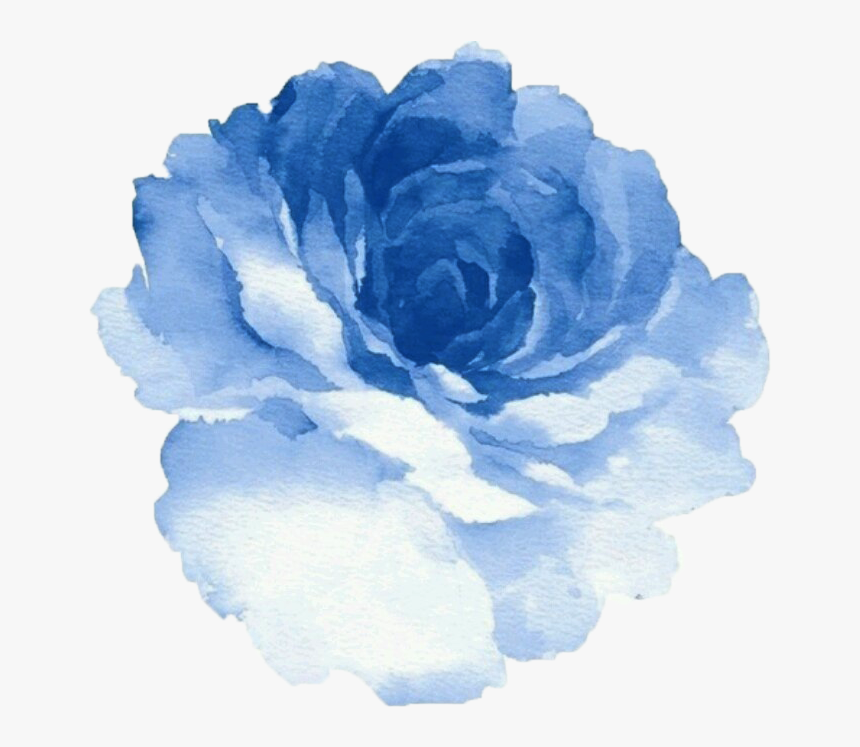 37 Images About Draw On We Heart It - Blue Watercolor Flower Png, Transparent Png