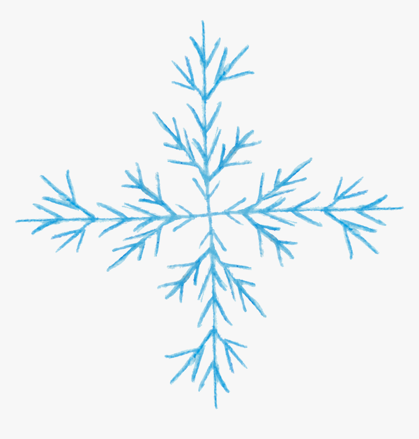 Transparent Blue Snowflakes Png - Transparent Watercolor Snowflake, Png Download