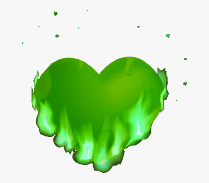 #mq #green #fire #heart #hearts - Burning Heart Png, Transparent Png