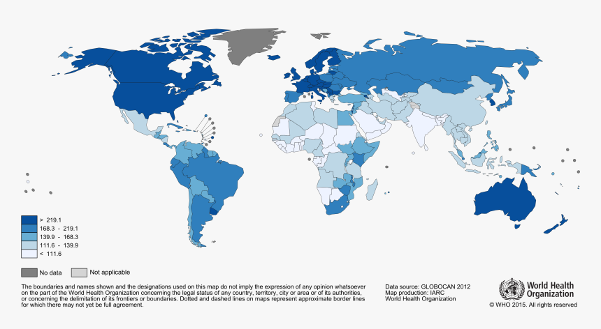 Women Cancer Mortality - Foreign Direct Investment Map, HD Png Download
