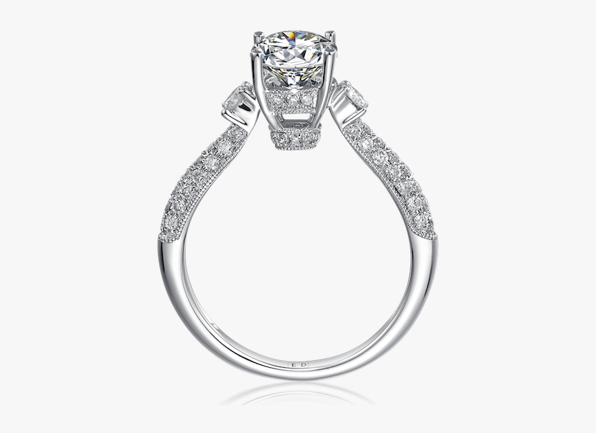 Engagement Ring Round Cut Diamond, HD Png Download
