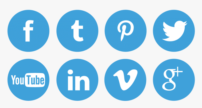 Social Icons Png Clipart - Blue Social Media Icons Free, Transparent Png