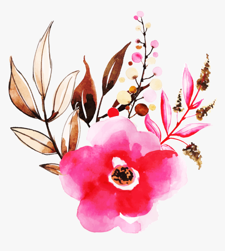 Vẽ Chùm Hoa Màu Nước, HD Png Download