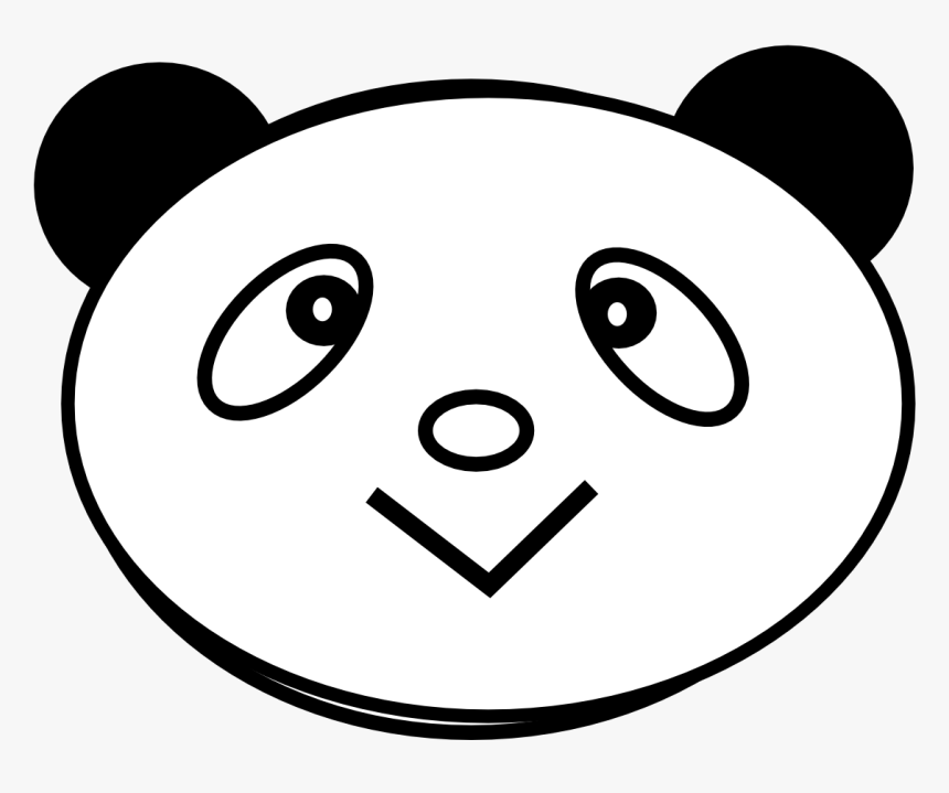 I - Love - You - Clipart - Black - And - White - Cartoon Panda Face, HD Png Download
