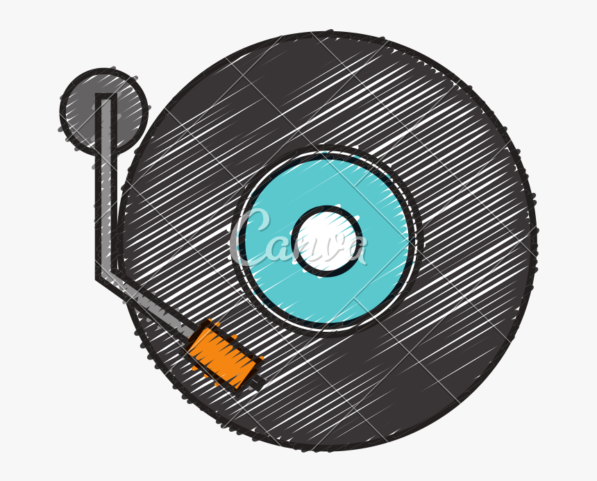 Record Player Sketch, HD Png Download