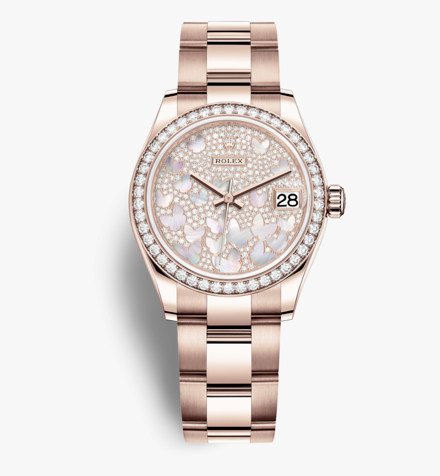 Rolex 278285rbr-0009 Datejust 31 Rose Gold / Diamond - Rolex Oyster Perpetual Datejust 31 Butterfly, HD Png Download