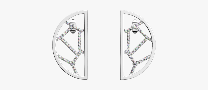 Girafe Half-moon Earrings, Silver Finish - Circle, HD Png Download