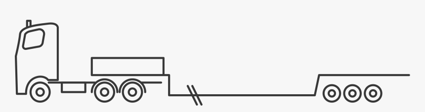 3 Axle Tractor With 3 Axle Extendable Low Bed Trailer, HD Png Download