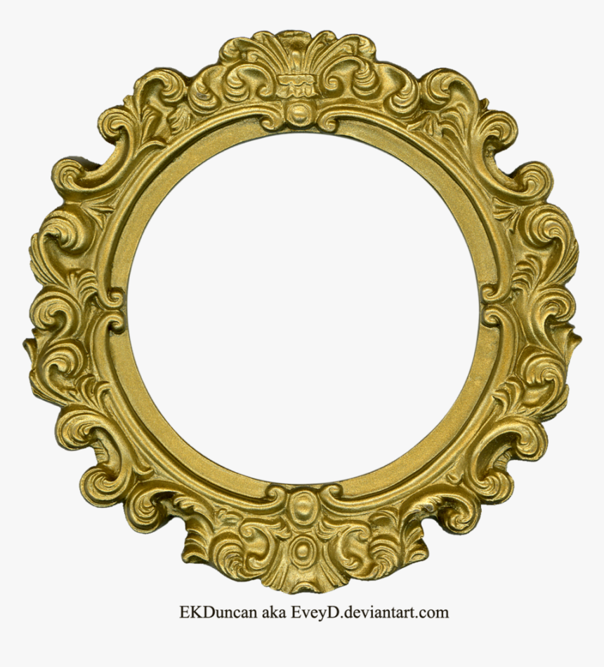 Golden Mirror Frame Png Image - Frames In Round Shape, Transparent Png