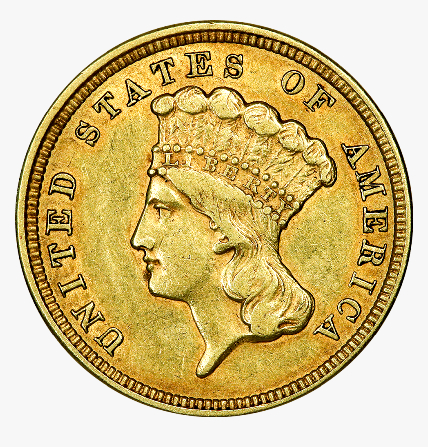 1854 $3 Princess Gold Coin, HD Png Download