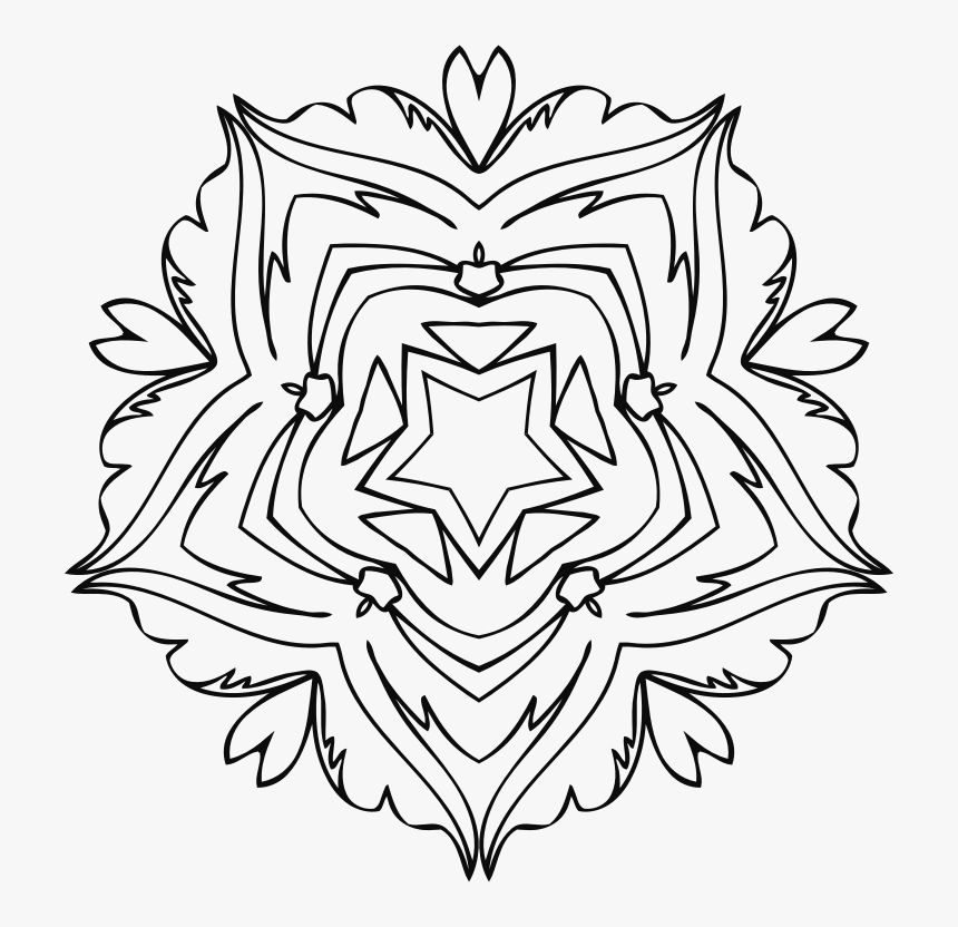 Flower Line Art - Line Art Flower Designs, HD Png Download