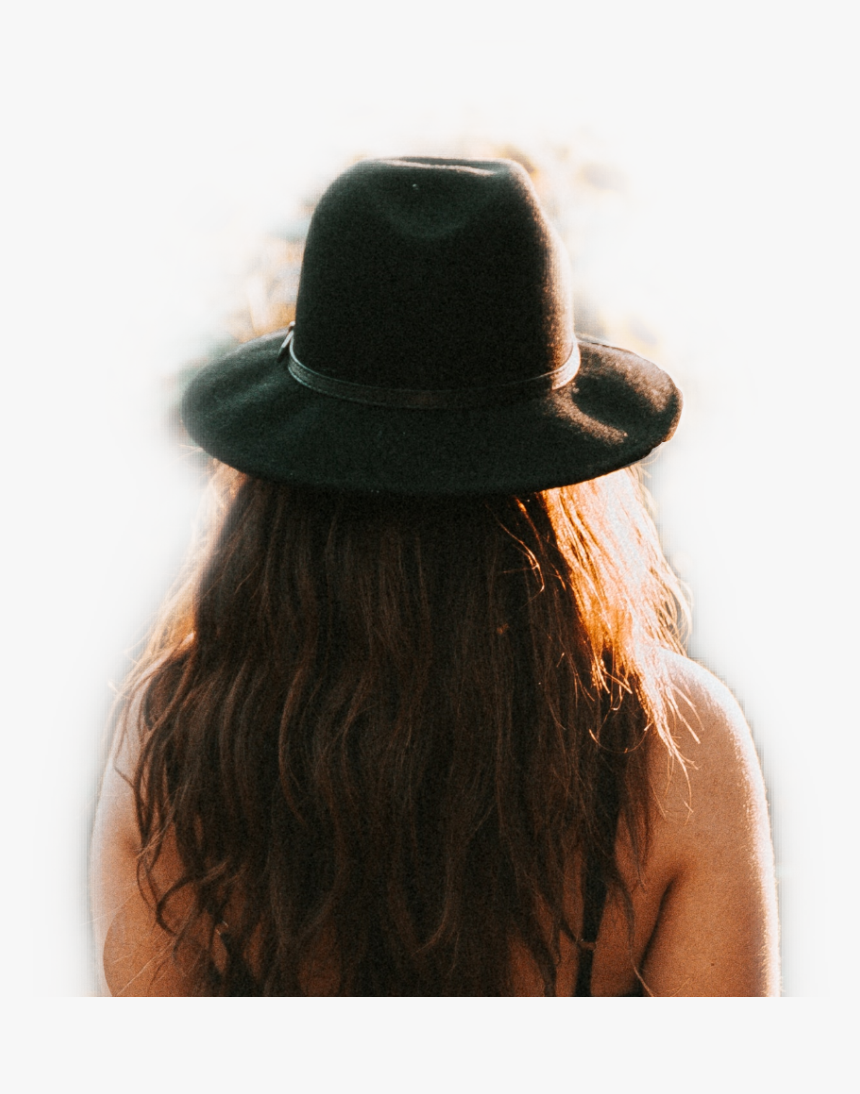 #girl #back #hat #modern #mysticker #woman #behind - Girl, HD Png Download