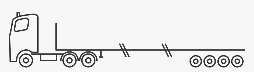 3 Axle Tractor With 4 Axle Extendable Flat Deck Trailer, HD Png Download
