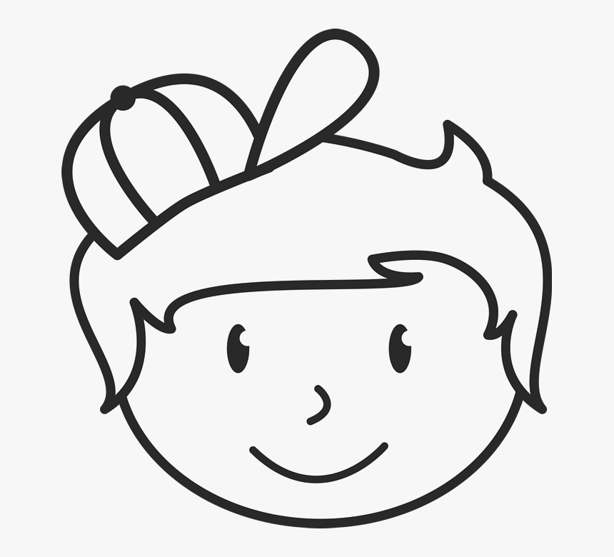 Hats Drawing Face Freeuse Stock - Boy Stick Figure Head, HD Png Download