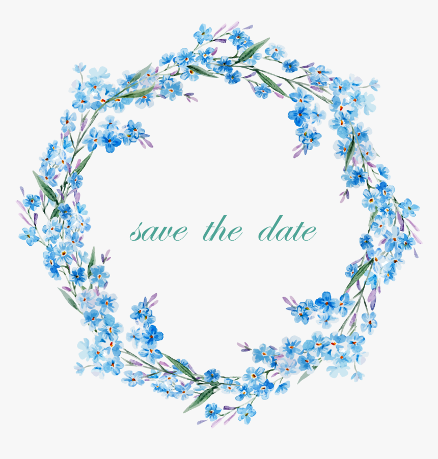 Blue Floral Frame Png , Transparent Cartoons - Border Flower Blue Png, Png Download