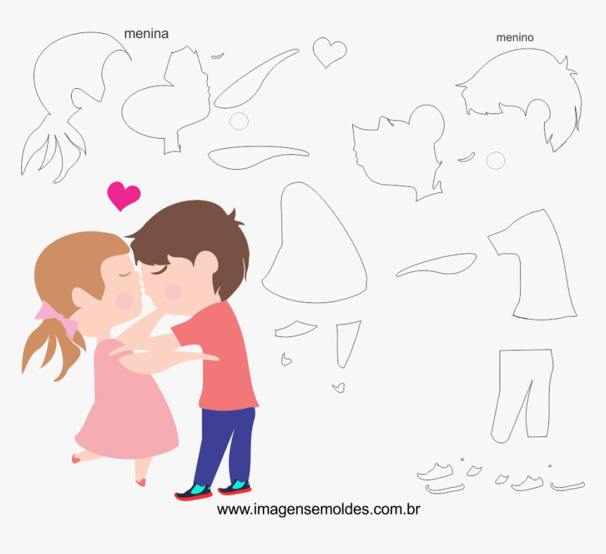 Molde De Dia Dos Namorados 3 Para Eva, Feltro, E Artesanato, - Love, HD Png Download