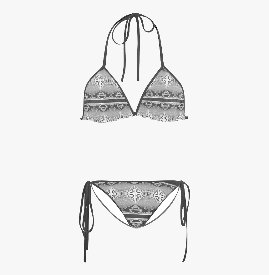 Kaleidoscope Fractal Border Black White Grey Custom - Hamsters In Bikinis, HD Png Download