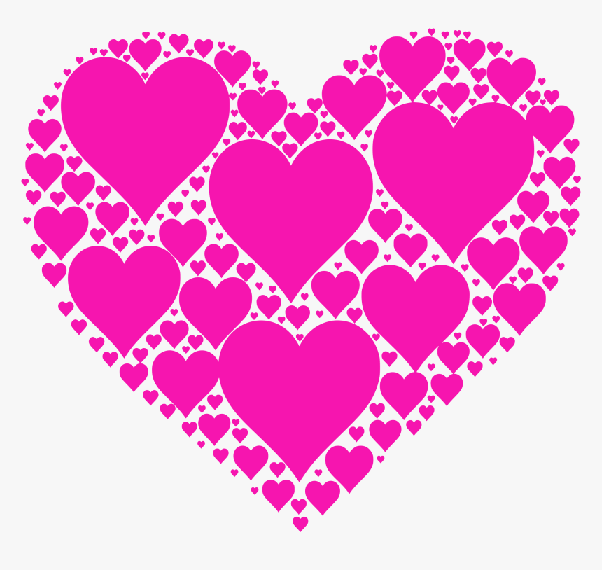 Transparent Purple Hearts Clipart - Hearts In Heart Magenta, HD Png Download