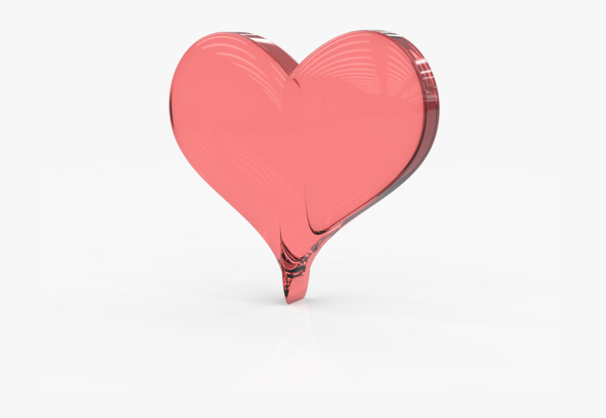 Glass Heart Png Free - 3d Pink Heart Png, Transparent Png