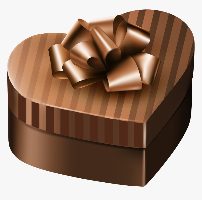 Luxury Gift Box Brown Heart Png Clipart Image - Heart Shaped Box Decoration, Transparent Png