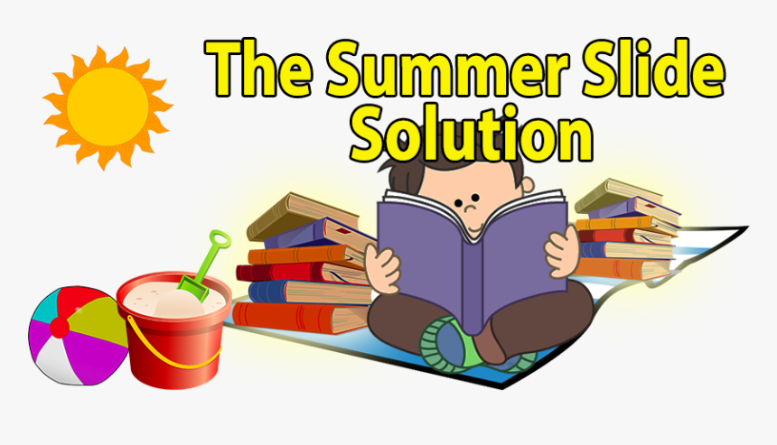 Student Reading A Book Clipart Clip Stock Summer Slide - Summer Slide Reading Clipart, HD Png Download