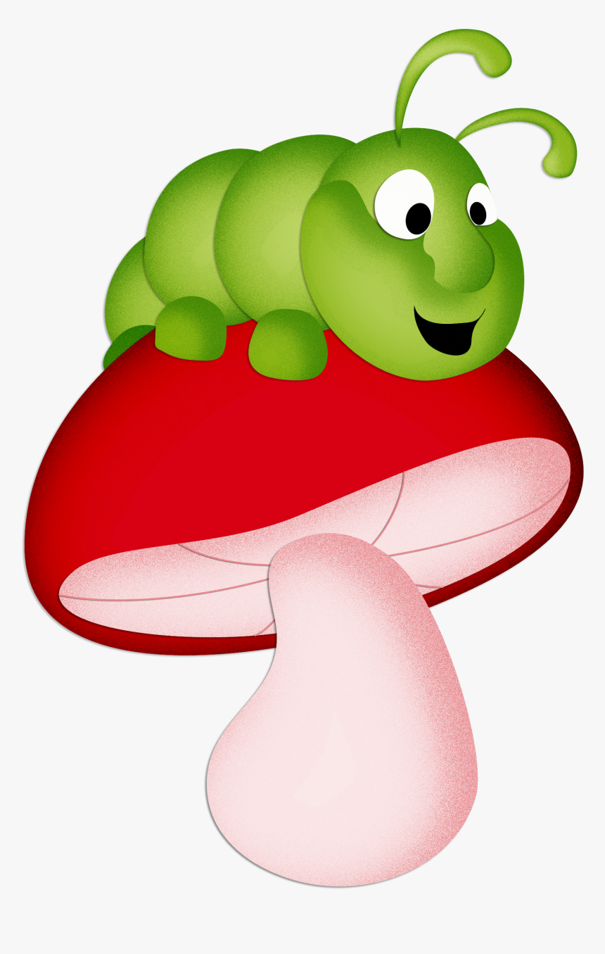 Caterpillar In Mushrooms Clipart, HD Png Download