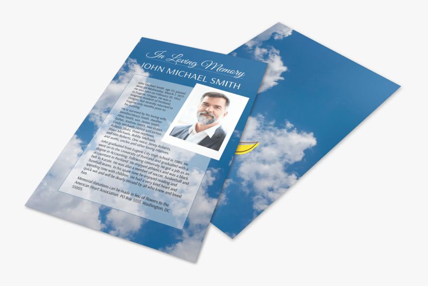 Funeral Memorial Flyer Template Preview - Brochure, HD Png Download