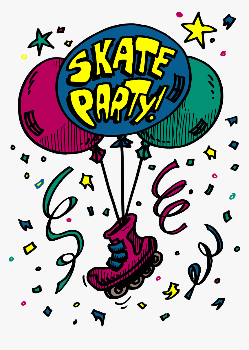 Skating Cliparts - Skate Party Clip Art, HD Png Download