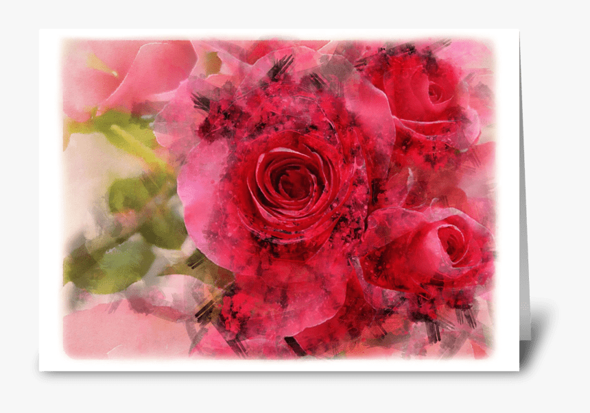 Happy Valentines Day Greeting Card - Hybrid Tea Rose, HD Png Download