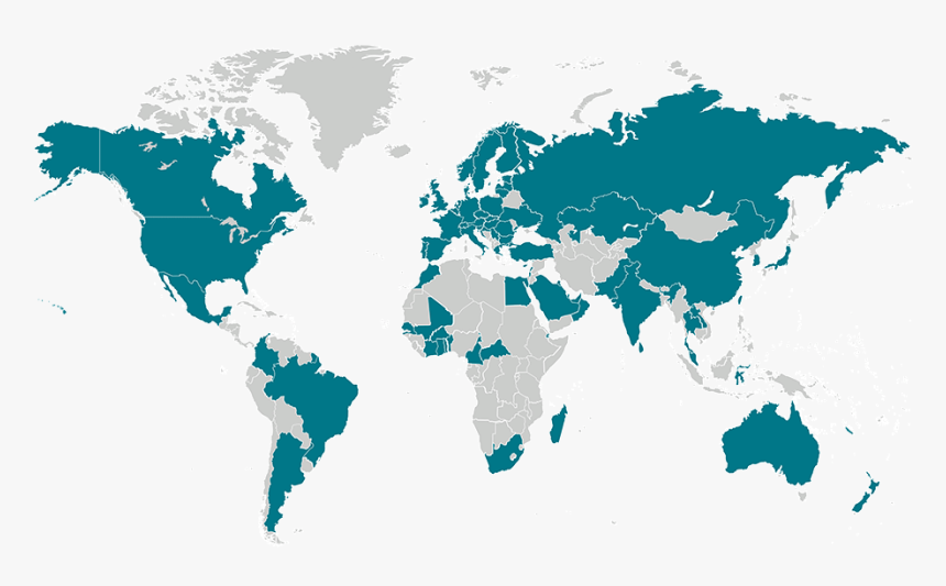 World Map Highlighting 70 Countries Allianz Serves - Health Care Access World Map, HD Png Download