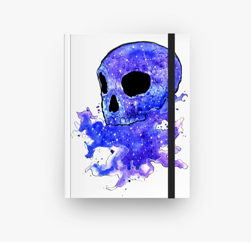 Caderno Caveira Galáxia De Rabiskando Artena - Skull, HD Png Download