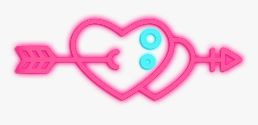 #neon #heart #couple 
#ftestickers #неон #сердце #пара - Heart, HD Png Download