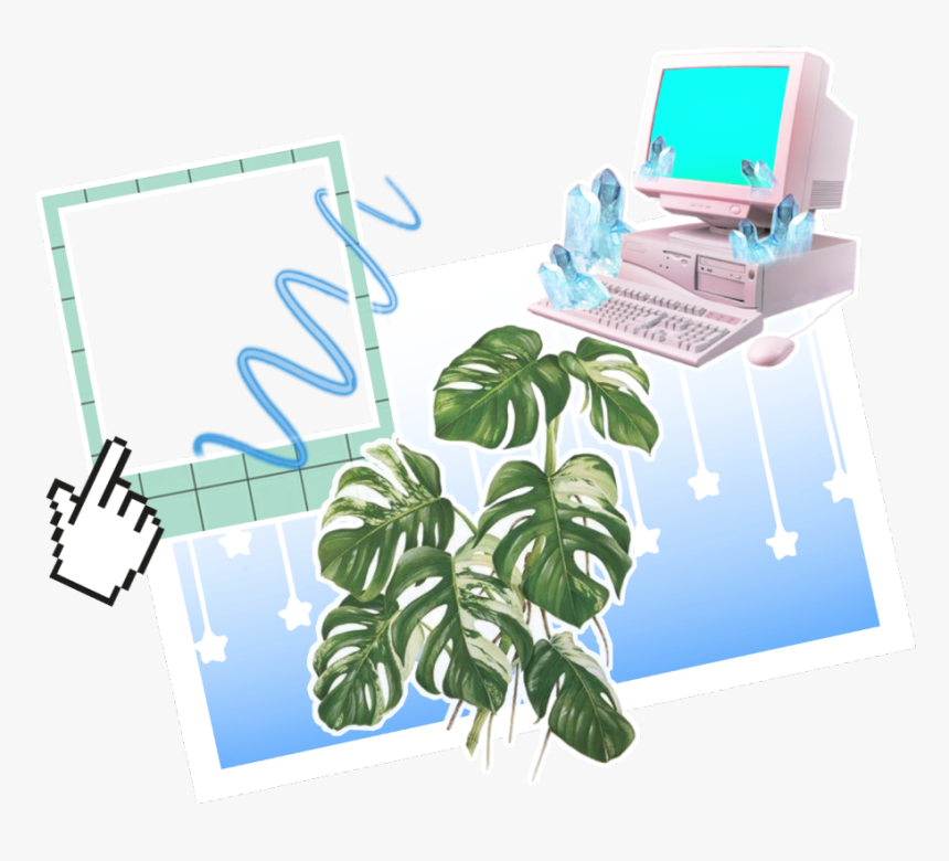 #aesthetic #graphicdesign #overlay #overlays #plants - Monstera Leaf Art, HD Png Download