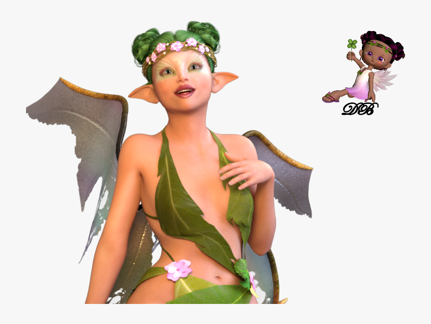Tube Elfe Femme 3d - Cartoon, HD Png Download