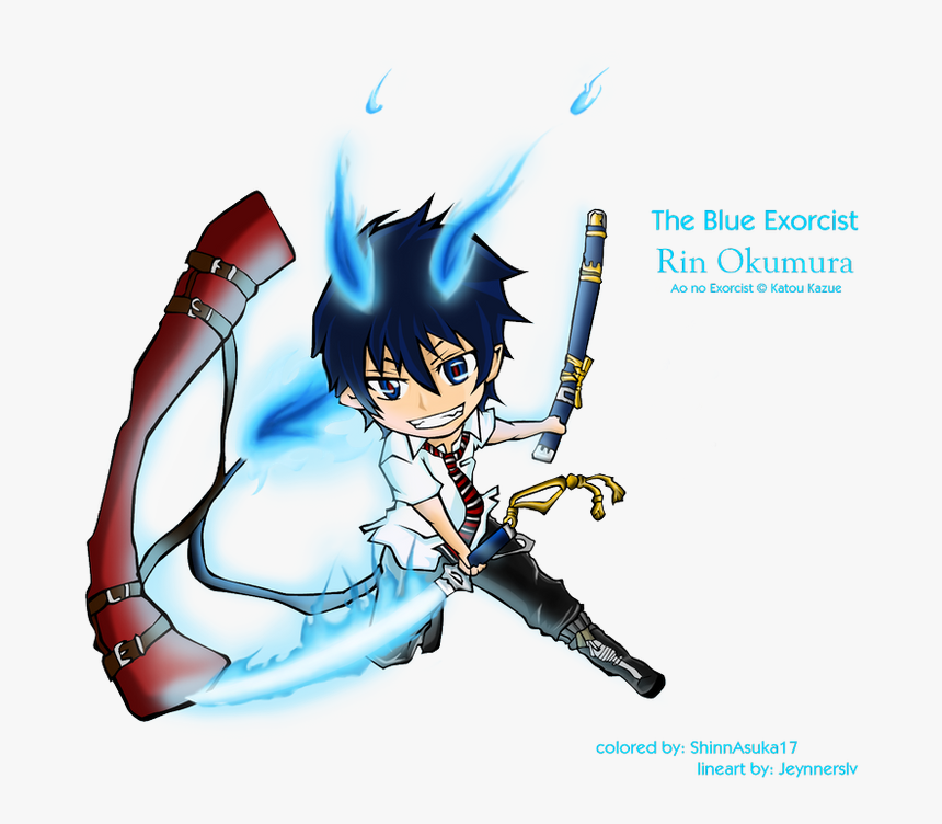 Blue Exorcist Rin Chibi - Cartoon, HD Png Download