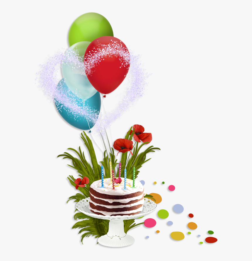 Border Design Balloons And Cakes, HD Png Download