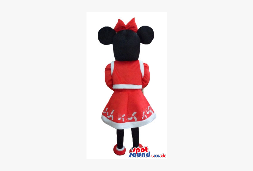 Minnie Mouse Dressed As Miss Santa Claus With A Red - Stuffed Toy, HD Png Download